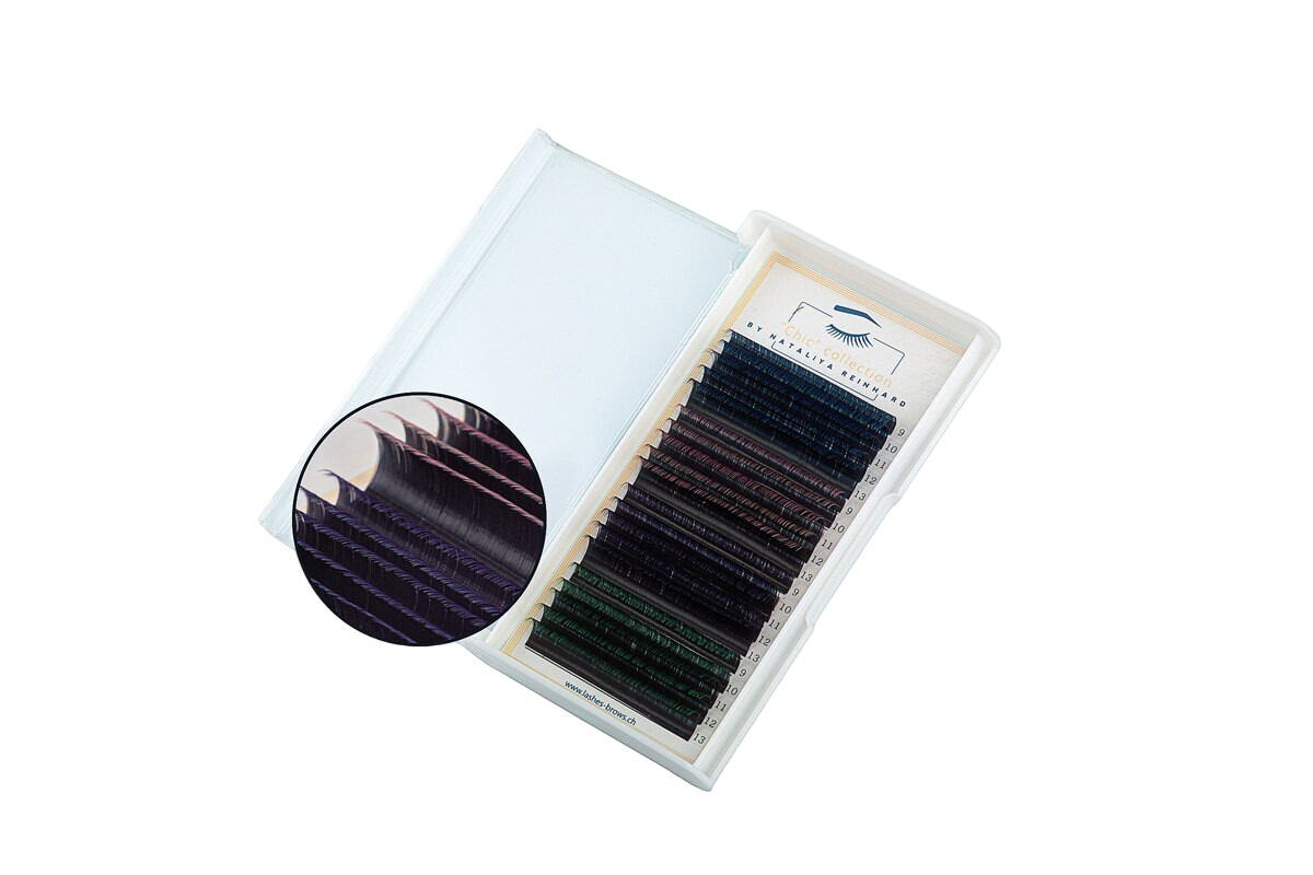 Wimpern mit farbigen Spitzen Mix (4 Farben) 20 Linien "Chic Collection" By Nataliya Reinhard