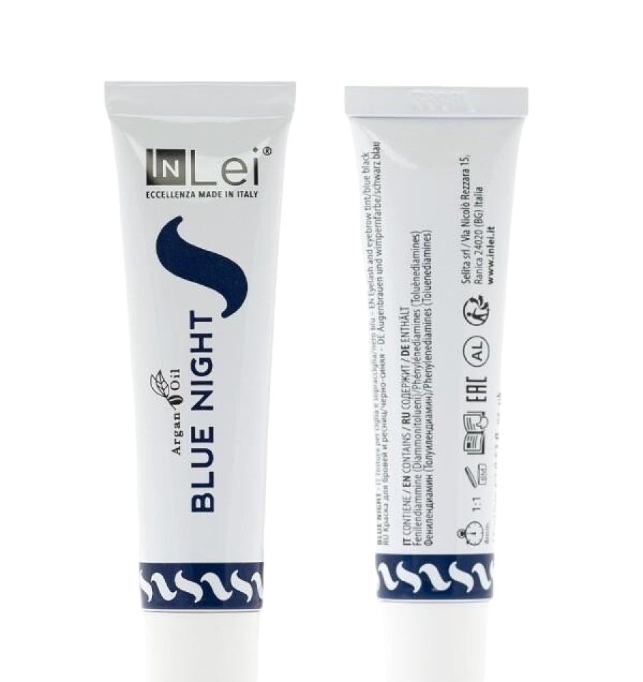InLei "BLUE NIGHT"-blauschwarze Wimpern- und Augenbrauenfarbe mit Arganöl