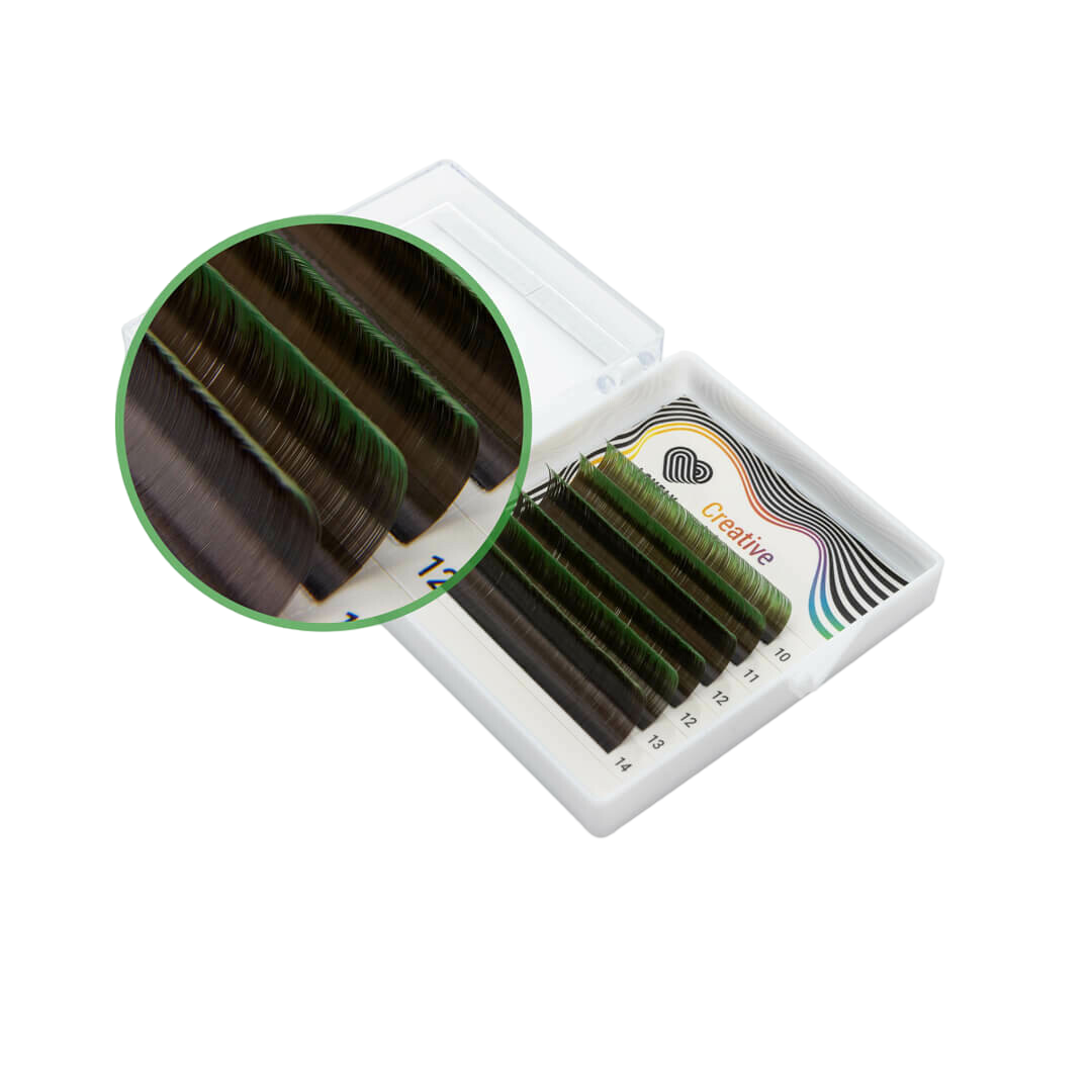 Extensions de cils Ombre "Green" - 6 lignes Mélange