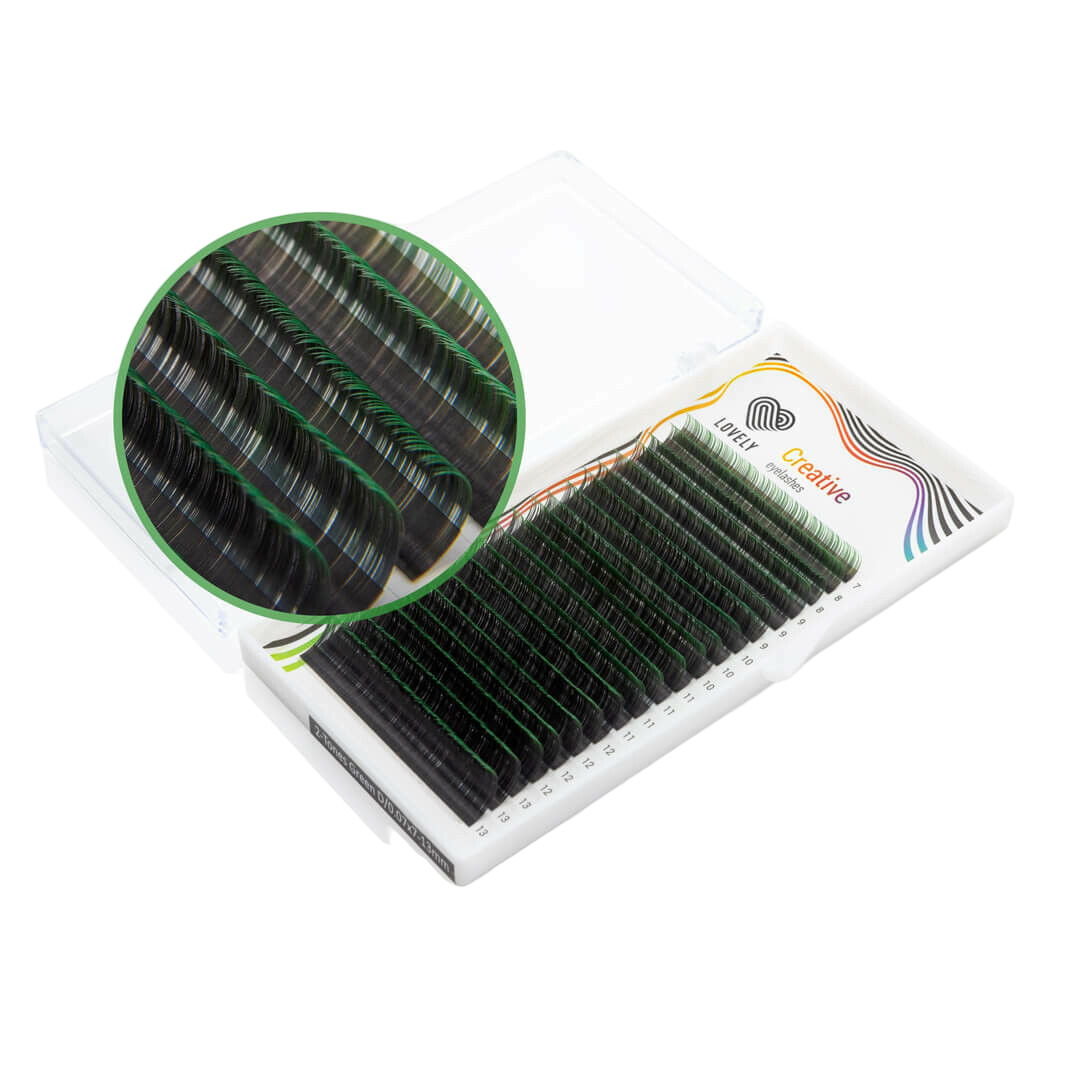 Extensions de cils Ombre "Green" - 20 lignes Mélange