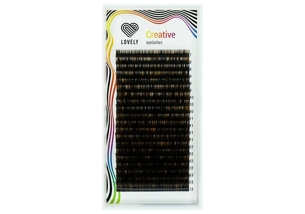 Eyelash extensions "Brown #10" - 20 lines Mix